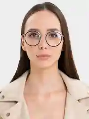 Черный округлые антибликовые декоративные очки