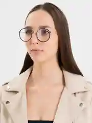Черный округлые антибликовые декоративные очки