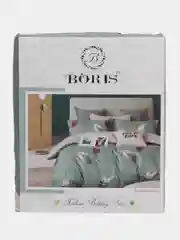 Зелёный хаки 1.5 спальное  постельное белье на резинке