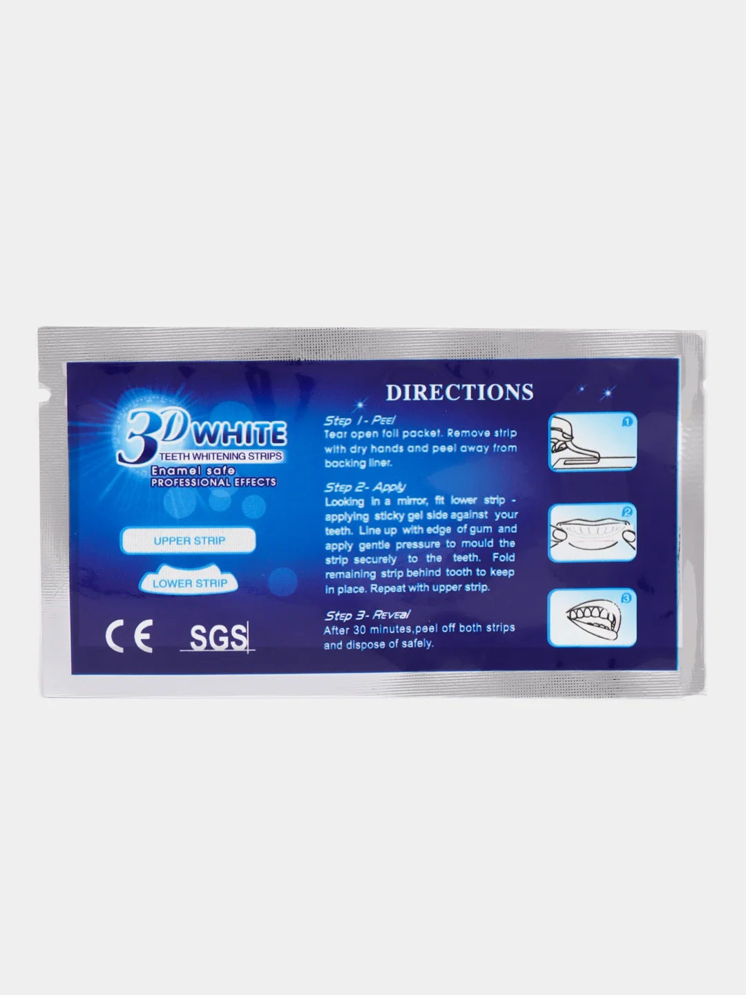 Синий отбеливающие полоски для зубов White 3D, 5D