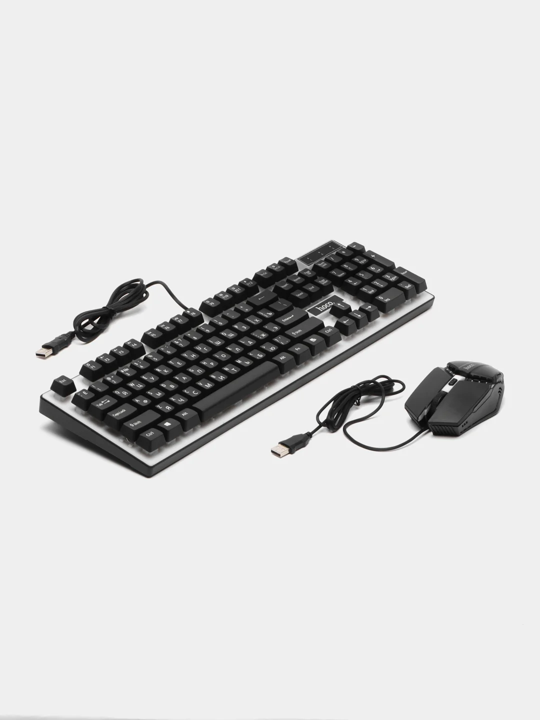 Набор проводной игровой Hoco GM18 клавиатура + мышь, подсветка EN / RU