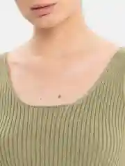 Зелёный хаки топ вязаный, женский, базовый