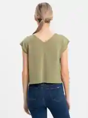 Зелёный хаки топ женский вязаный, футболка