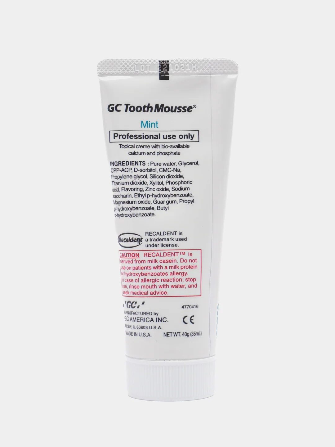 Зубной гель GC Tooth Mousse (Тусс Мусс) для восстановления эмали, 35 мл
