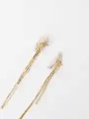 Лимонный серьги длинные в золоте и серебре