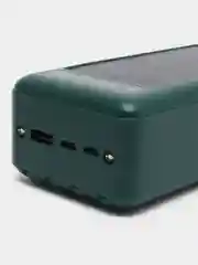 Зеленый внешний аккумулятор Power bank, 50000 mAh, на солнечной батарее, со встроенными проводами
