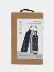 Зеленый внешний аккумулятор Power bank, 50000 mAh, на солнечной батарее, со встроенными проводами