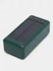 Зеленый внешний аккумулятор Power bank, 50000 mAh, на солнечной батарее, со встроенными проводами