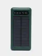 Зеленый внешний аккумулятор Power bank, 50000 mAh, на солнечной батарее, со встроенными проводами