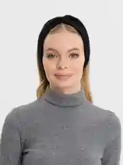 Черный повязка на голову вязаная