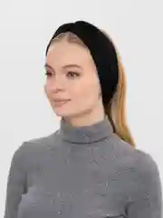 Угольный повязка на голову вязаная