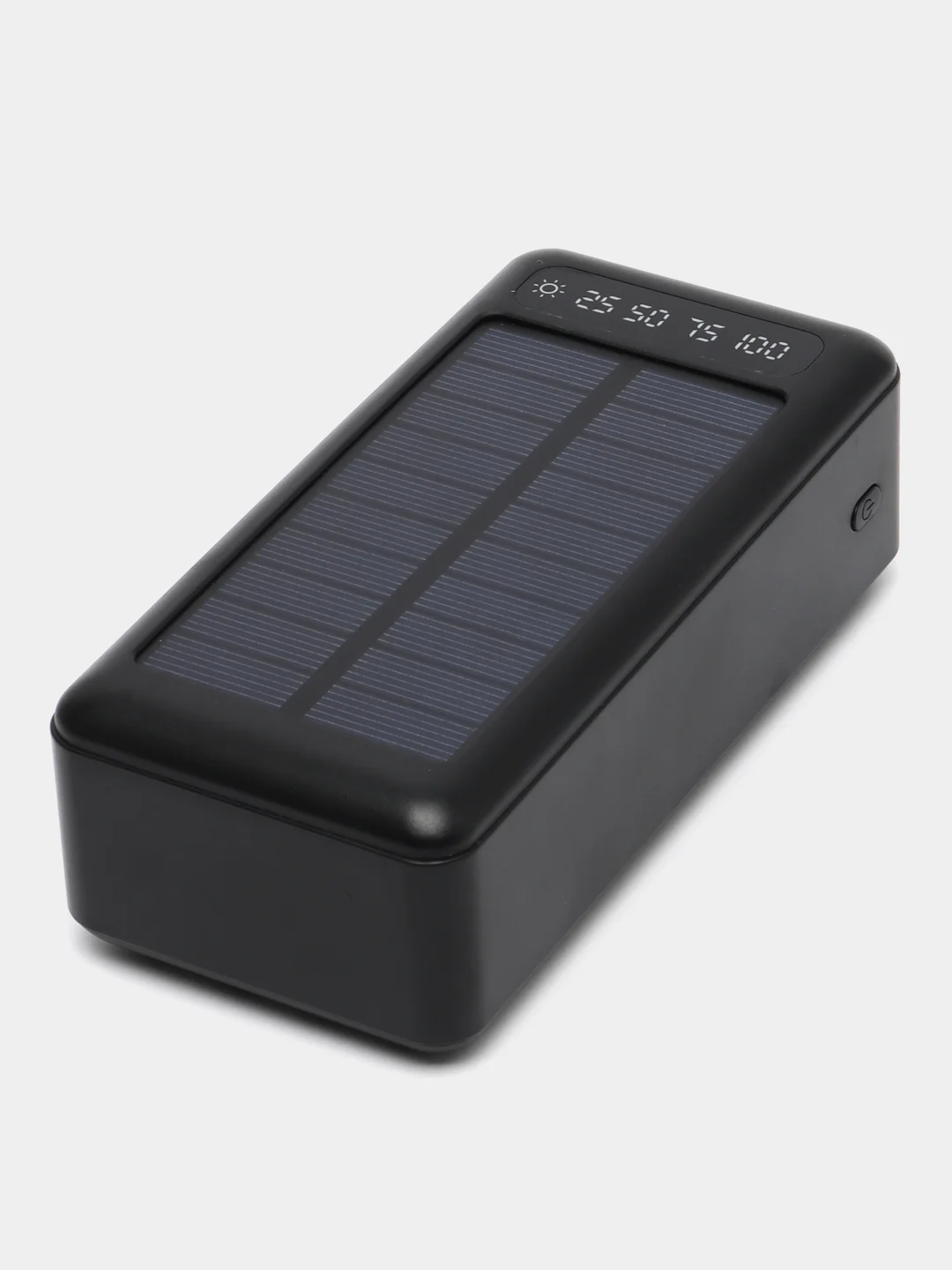 Угольный внешний аккумулятор Power bank, 50000 mAh, на солнечной батарее, со встроенными проводами
