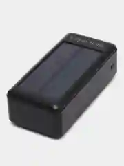 Угольный внешний аккумулятор Power bank, 50000 mAh, на солнечной батарее, со встроенными проводами