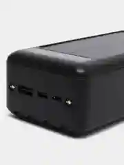 Угольный внешний аккумулятор Power bank, 50000 mAh, на солнечной батарее, со встроенными проводами