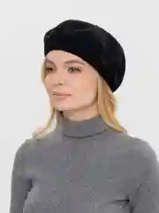 Черный берет женский, всесезонный, шерстяной