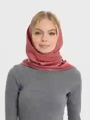 Кораллово-розовый косынка кожаная двусторонняя, платок женский из экокожи