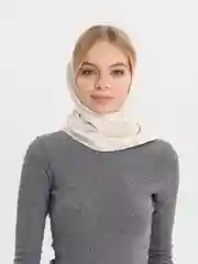 Белый косынка кожаная двусторонняя,  платок женский из экокожи