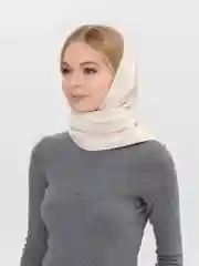 Белый косынка кожаная двусторонняя,  платок женский из экокожи
