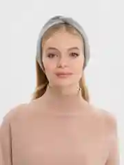 Серый повязка на голову с узлом женская, вязаная