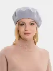 Серый металлик берет женский, всесезонный, шерстяной