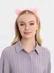 Коралловый косметическая повязка на голову с ушками для умывания / мягкая резинка для волос