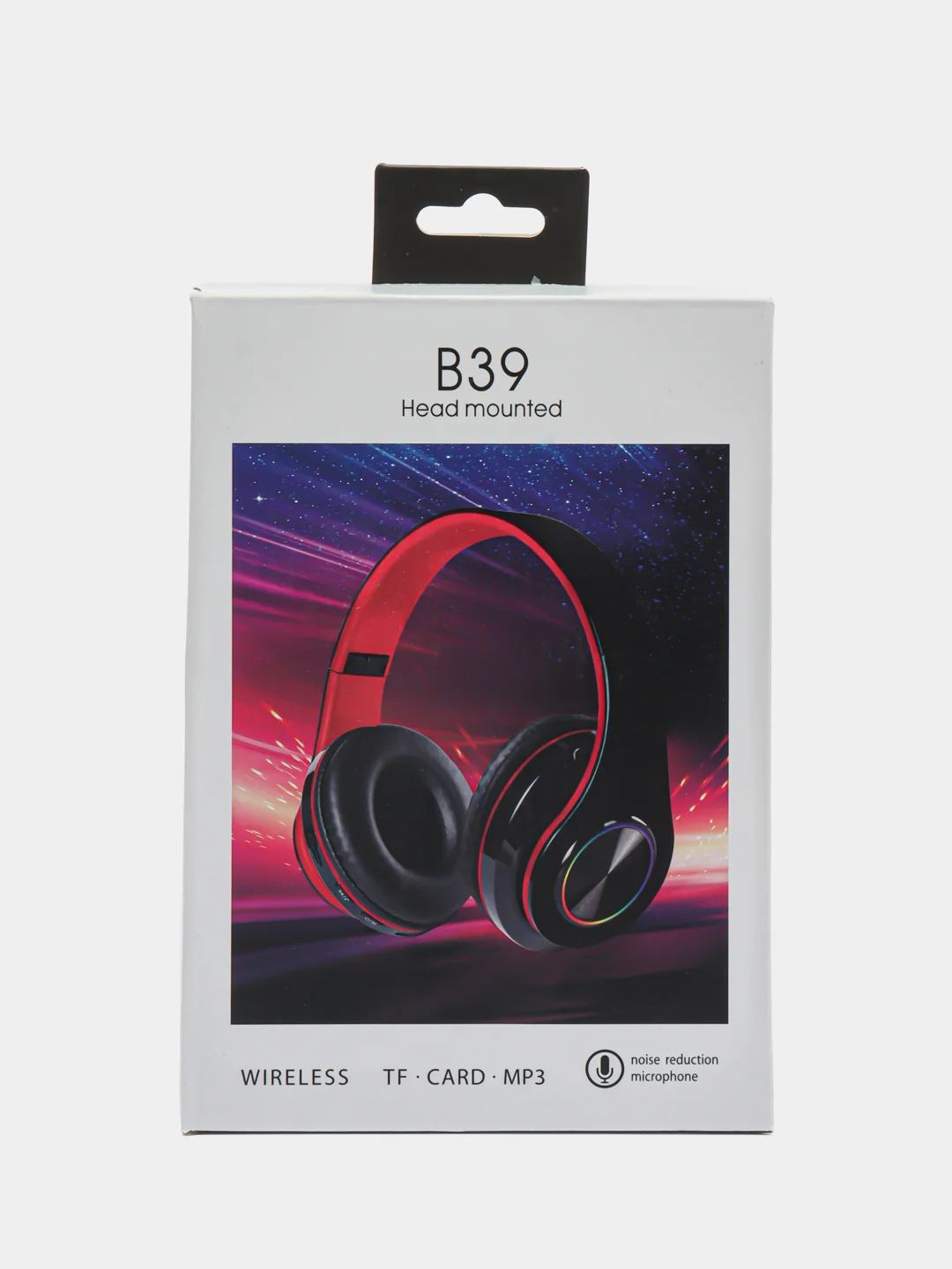 Алый наушники беспроводные B39, складные, RGB-подсветка, Bluetooth 5.0, встроенный MP3 microSD