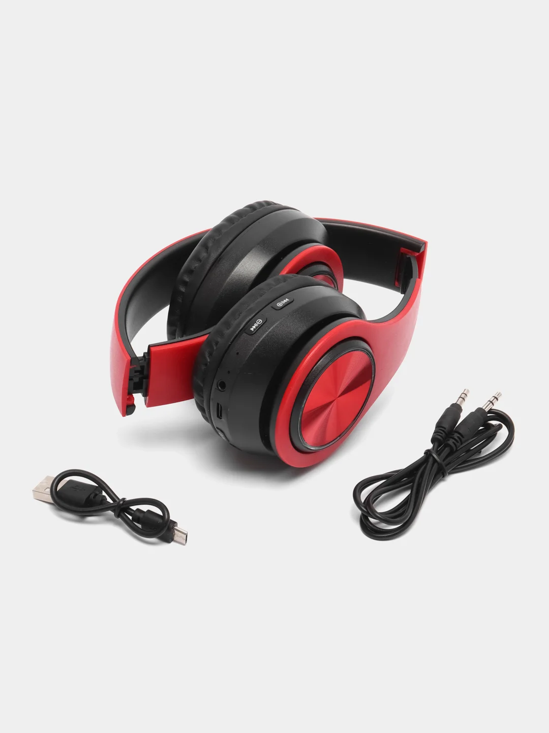 Красный наушники беспроводные B39, складные, RGB-подсветка, Bluetooth 5.0, встроенный MP3 microSD