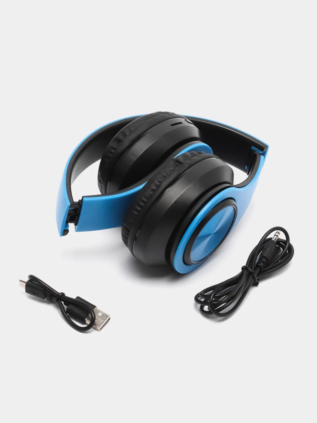 Синий наушники беспроводные B39, складные, RGB-подсветка, Bluetooth 5.0, встроенный MP3 microSD