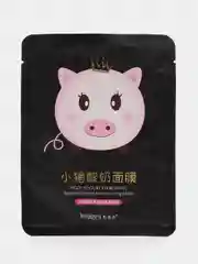 Маска для лица PIGGY йогуртовая с углем, тканевая очищающая и омолаживающая маска