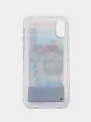 Серебряный силиконовый чехол с жидкими блестками для iPhone X/Xs