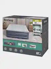 Серый надувная кровать матрас Bestway 152х203х51см "Tritech Air" + насос, до 300кг