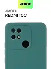 Чехол BROSCORP для Xiaomi Redmi 10C матовый силиконовый тонкий, бортик вокруг камер