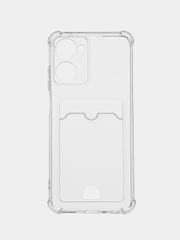 Чехол прозрачный для Realme C30, C31, C35, 10 4g, с визитницей-карманом для карт