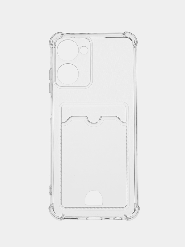 Чехол прозрачный для Realme C30, C31, C35, 10 4g, с визитницей-карманом для карт