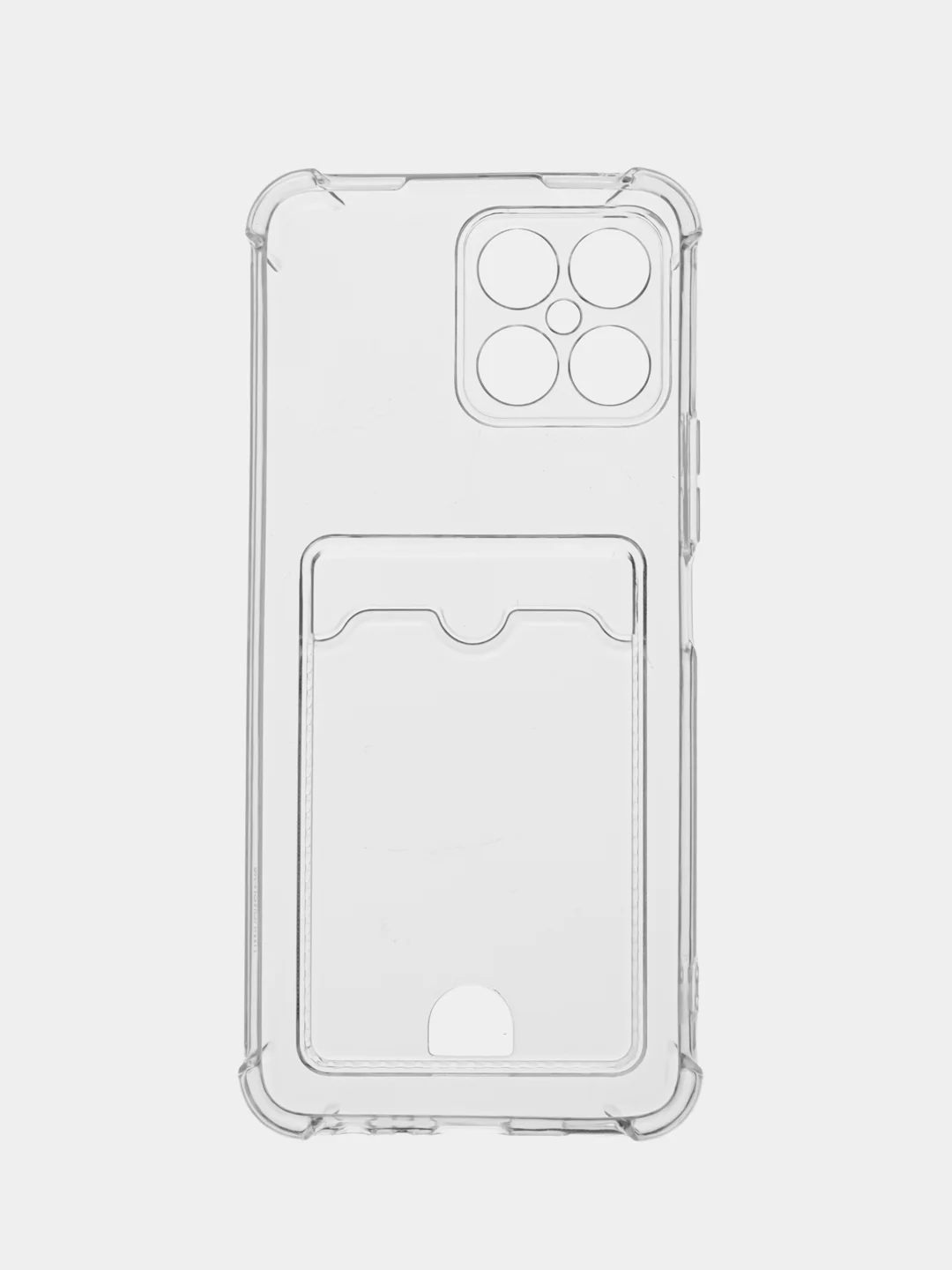 Чехол прозрачный для Huawei Honor x6, x7, x7a, x8a, x9a, с визитницей, карманом для карт