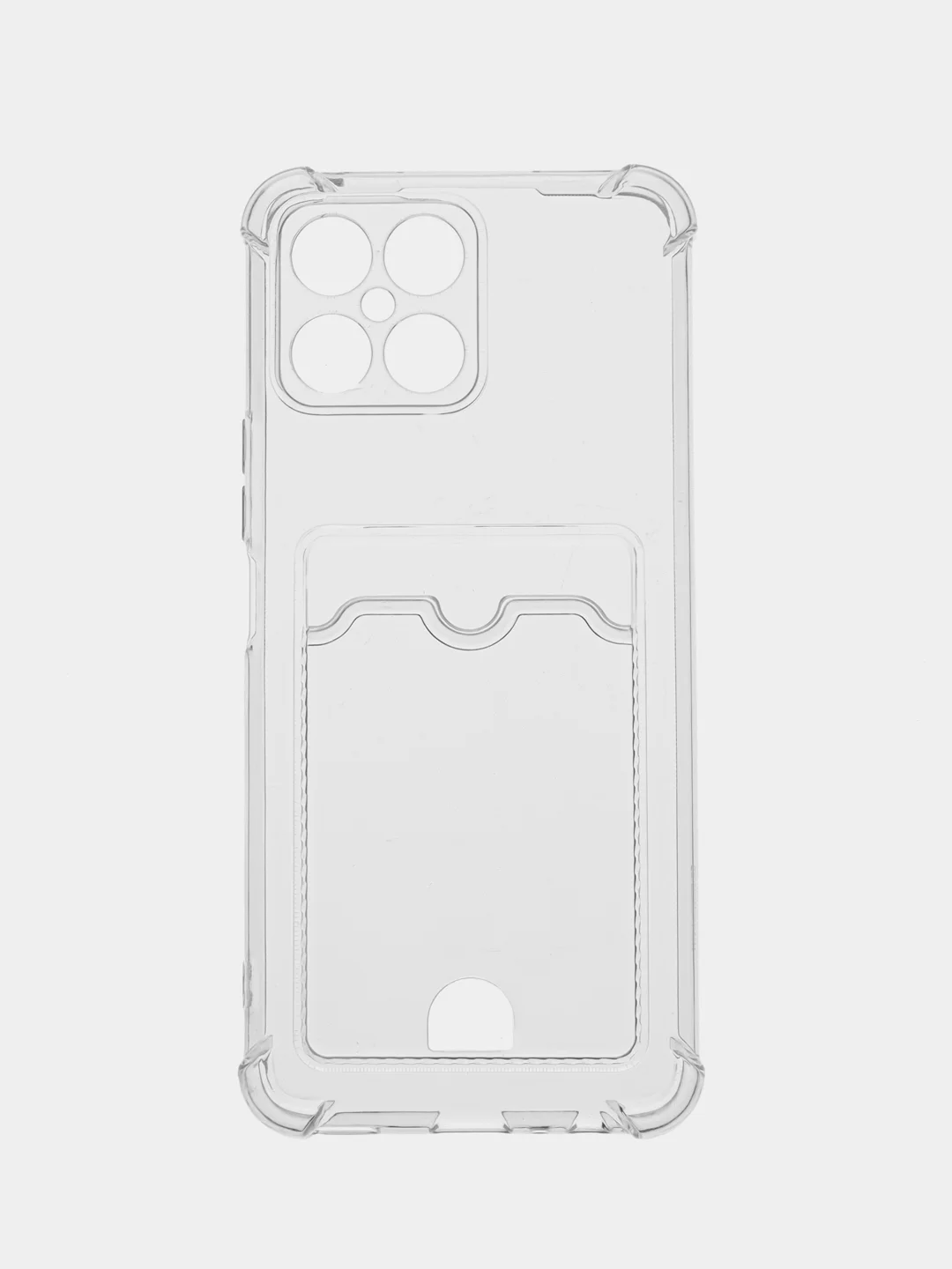 Чехол прозрачный для Huawei Honor x6, x7, x7a, x8a, x9a, с визитницей, карманом для карт