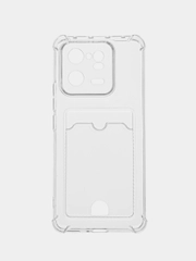 Чехол прозрачный для Xiaomi Mi 13 Pro, 13 Lite с визитницей карманом для карт