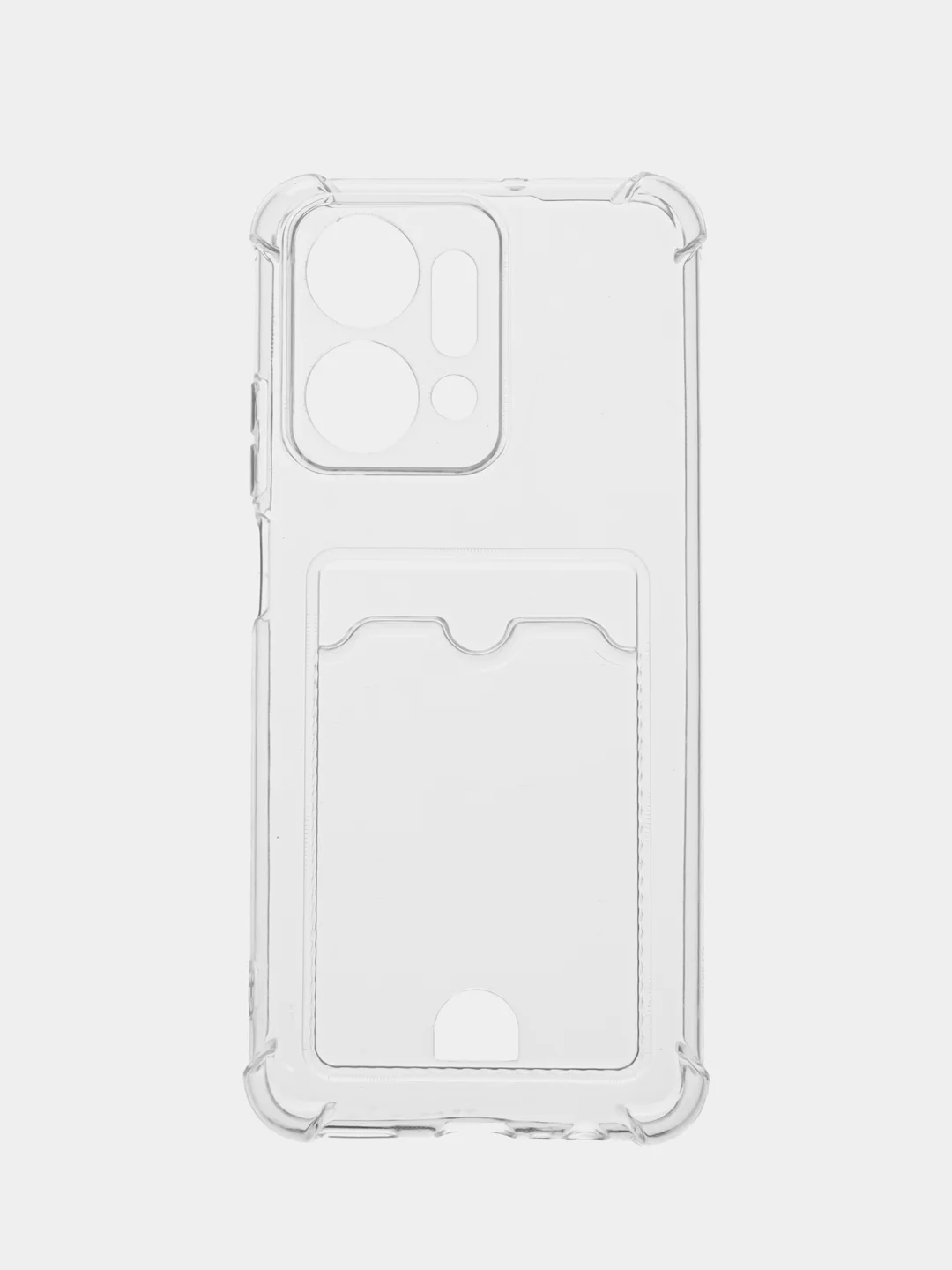 Чехол прозрачный для Huawei Honor x6, x7, x7a, x8a, x9a, с визитницей, карманом для карт