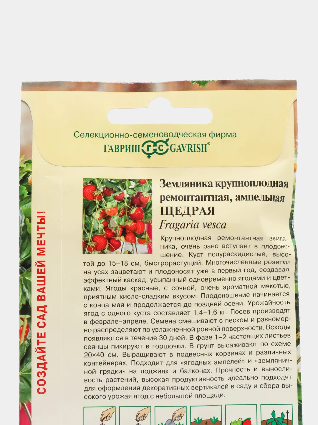 Земляника ампельная Щедрая (семена)