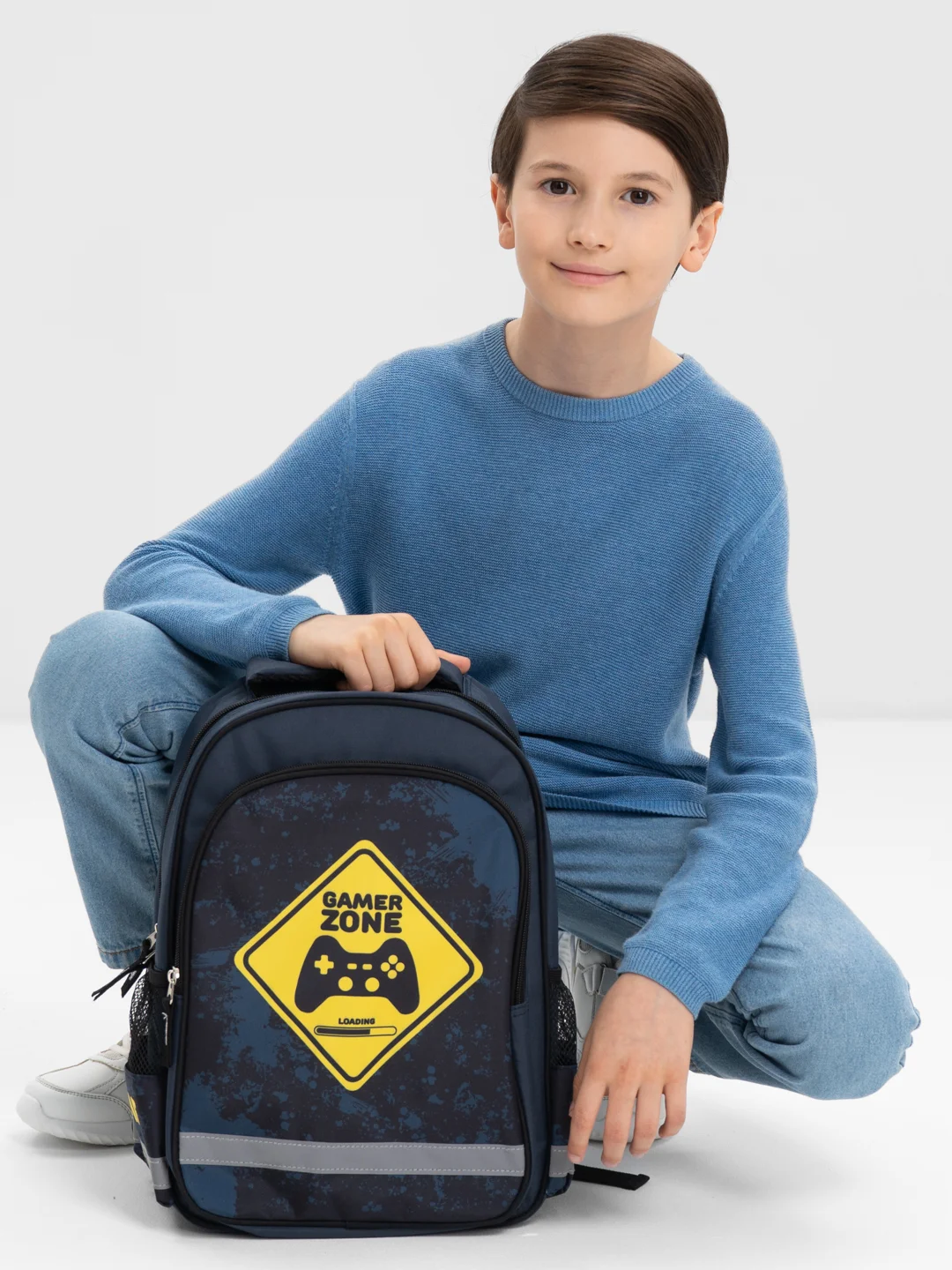 Рюкзак школьный для мальчика Пифагор School, 1 отделение, 3 кармана, Game zone, 271407