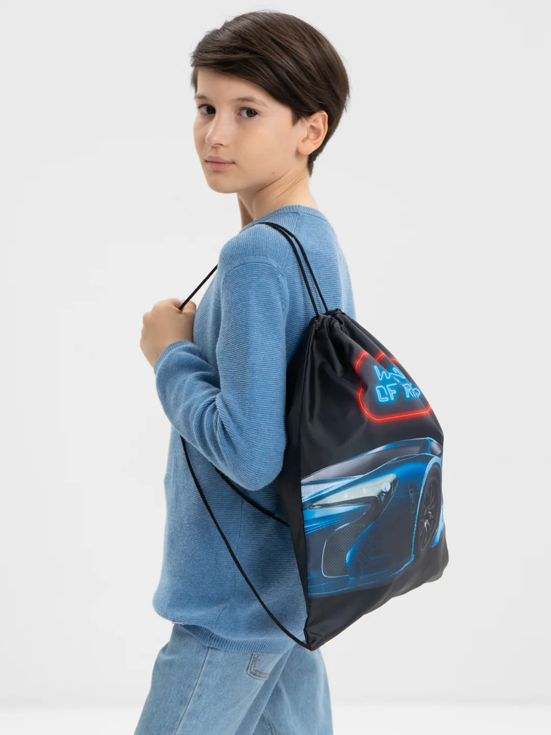 Сумка мешок для сменной обуви Brauberg Kids, с петлей, 42х34 см, Winner of Races, 271627