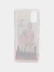Тёмно-розовый силиконовый чехол с жидкими блестками для Samsung A41