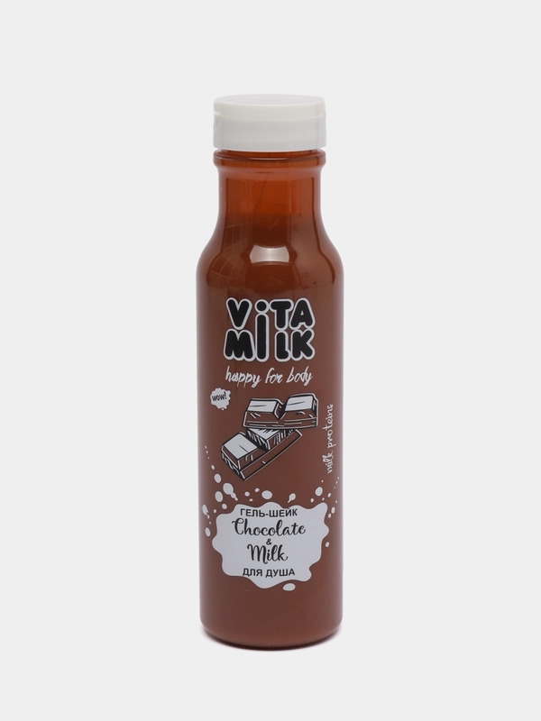 Гель-шейк VitaMilk, для душа, Шоколад и молоко, 350 мл