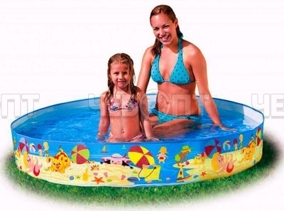 Бассейн с плоским бортом Пляж, 152*25 см, Intex