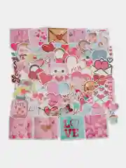 Вишнёвый стикеры с сердечками