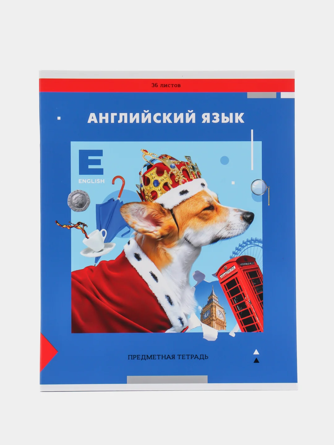 Синий тетрадь предметная "Пять в квадрате"