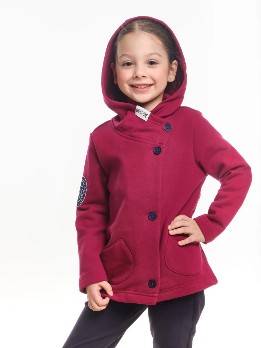 Марсала толстовка с капюшоном Mini Maxi, для девочки