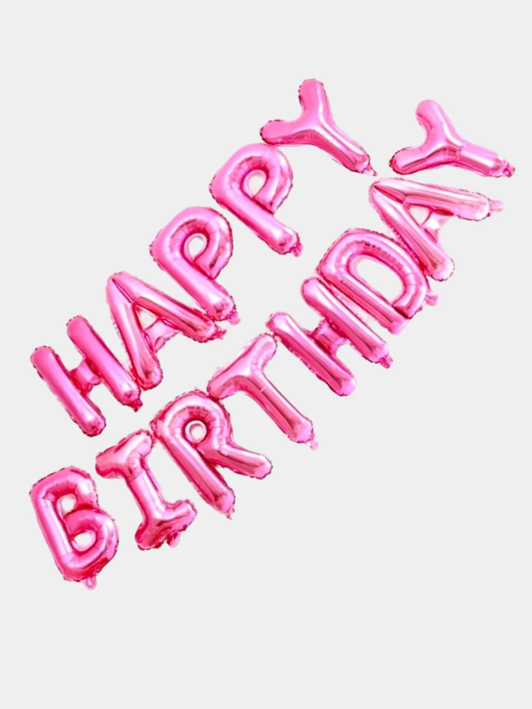 Пудровый гирлянда-растяжка из воздушных шаров "С днем рождения" / "Happy Birthday", на праздник