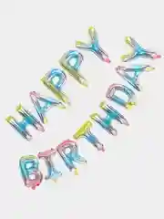 Ледяной гирлянда-растяжка из воздушных шаров "С днем рождения" / "Happy Birthday", на праздник
