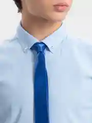 Синий классический атласный галстук